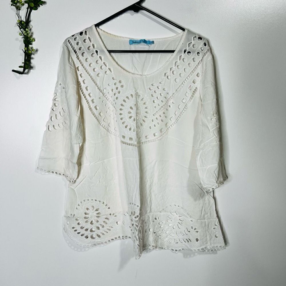 Solitaire Swim White Eyelet Swimsuit Cover
